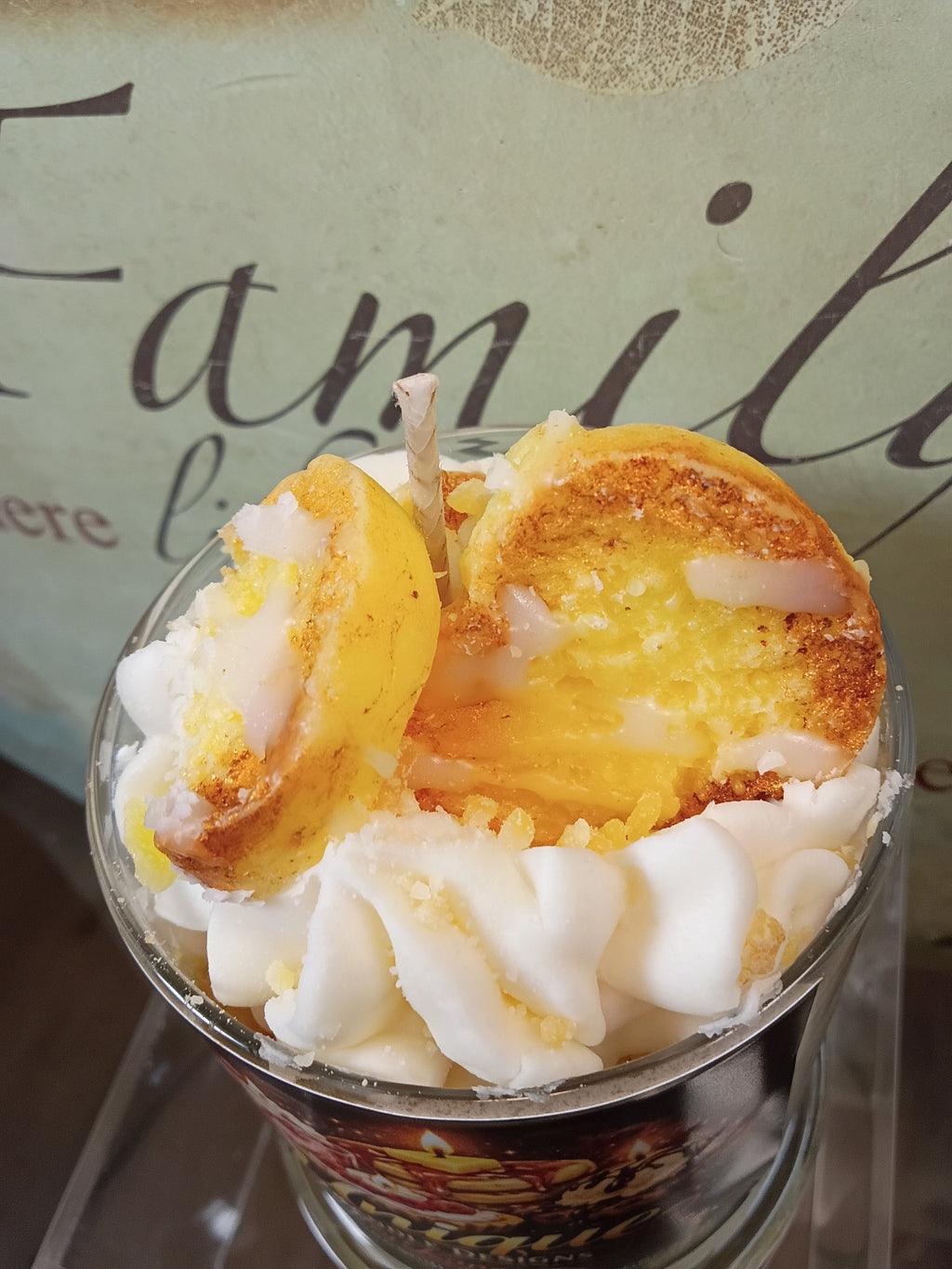 Unique Candle Designs By Kaneca - Lemon Pound Cake Candle.13 oz. Large Dessert Candle