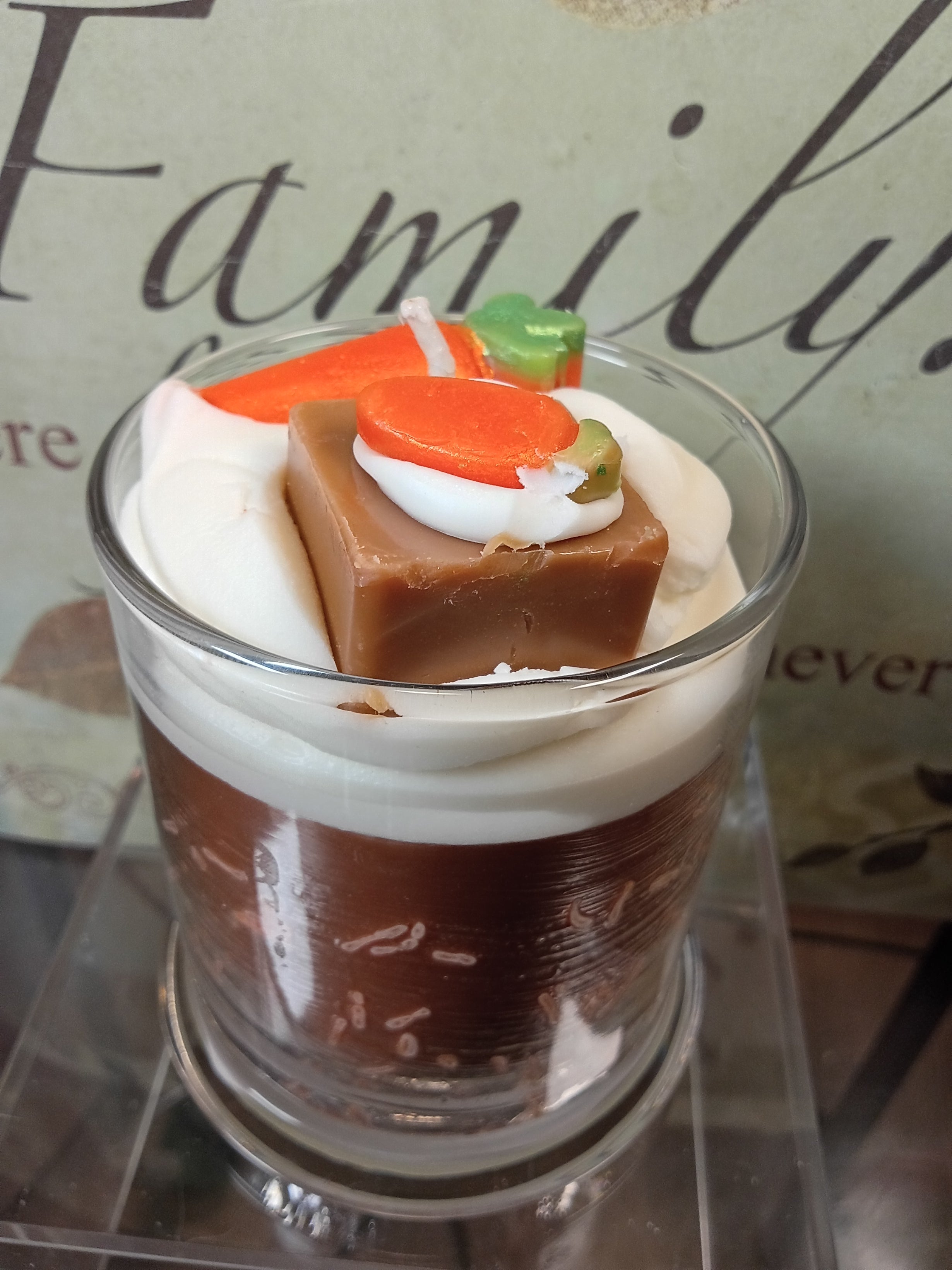 Unique Candle Designs By Kaneca- Carrot Cake Candle. 13 oz. Large Soy Dessert Candle