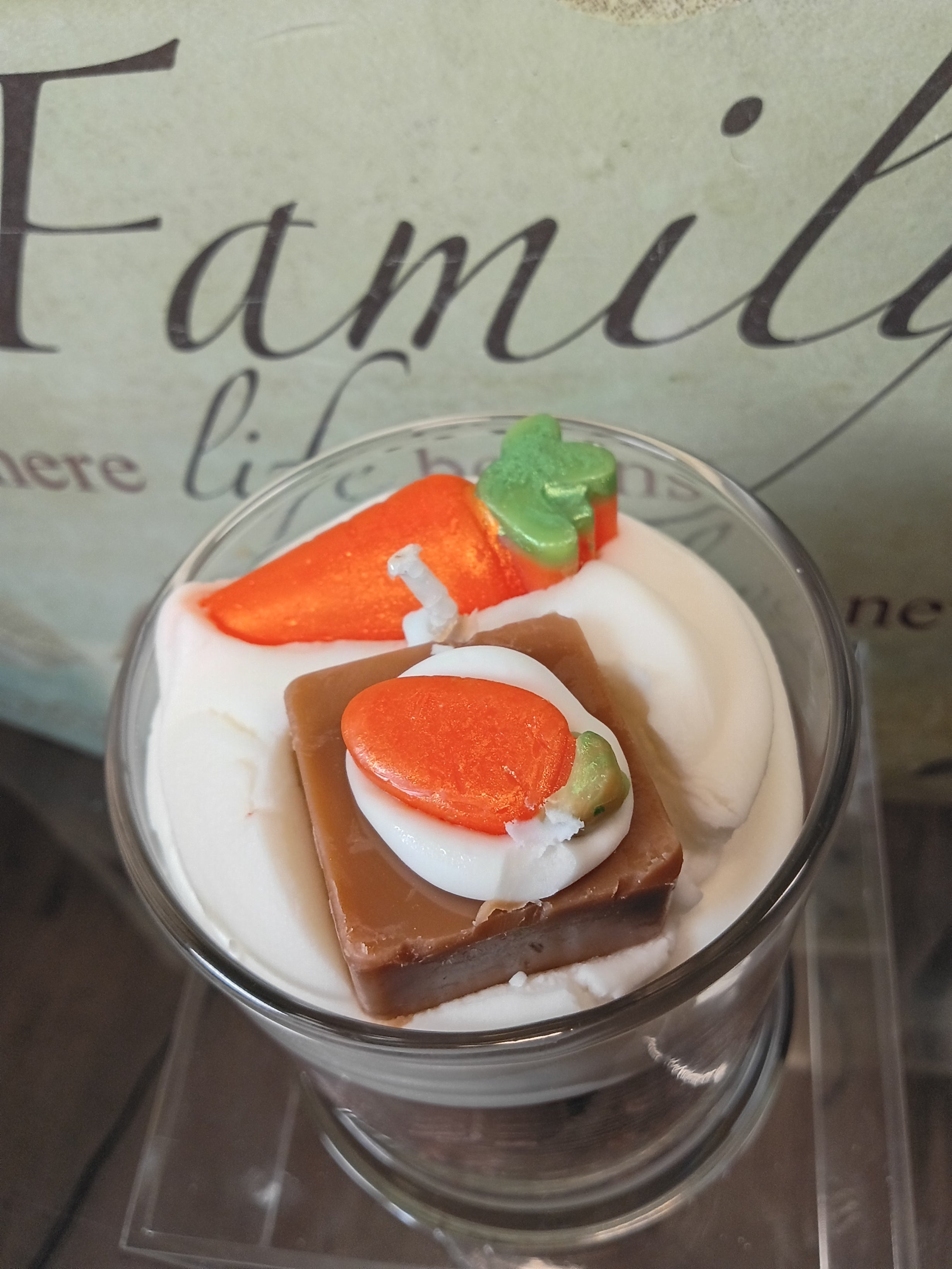 Unique Candle Designs By Kaneca- Carrot Cake Candle. 13 oz. Large Soy Dessert Candle