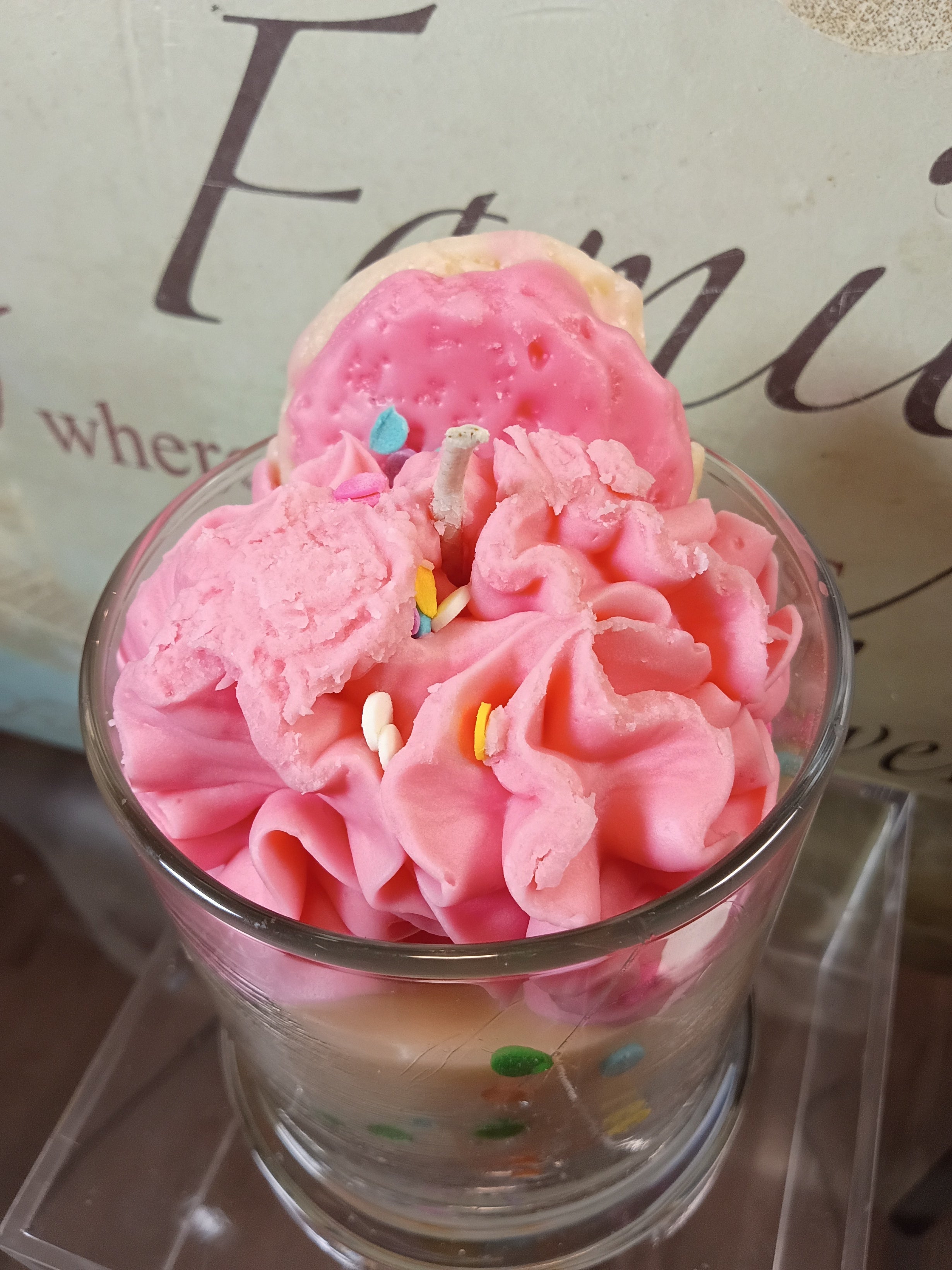 Unique Candle Designs By Kaneca- Sugar Cookie Candle 13 oz. Large Dessert Candles - Pink
