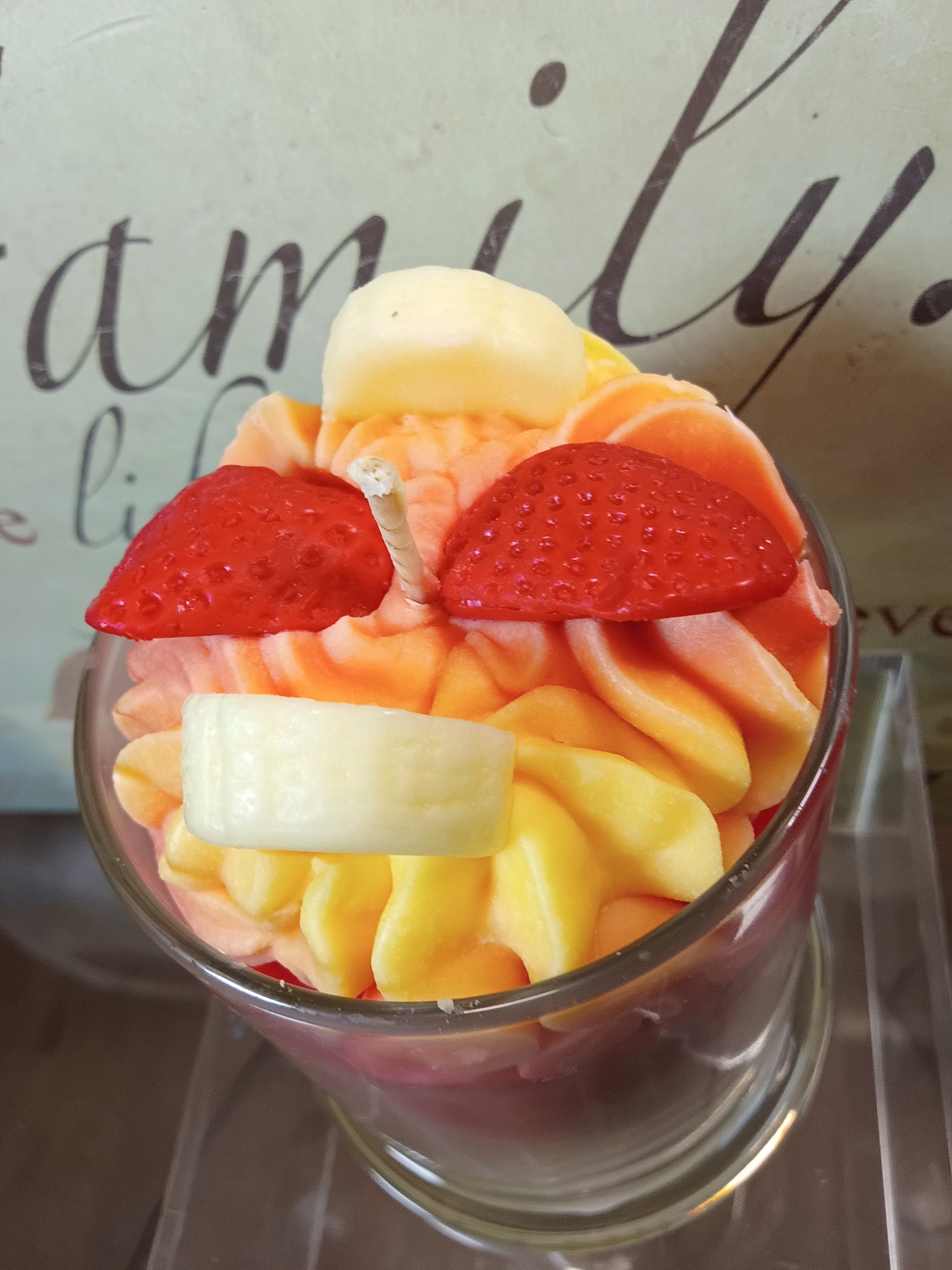Unique Candle Designs By Kaneca - Strawberry Banana Candle.13 oz. Large Dessert Candle