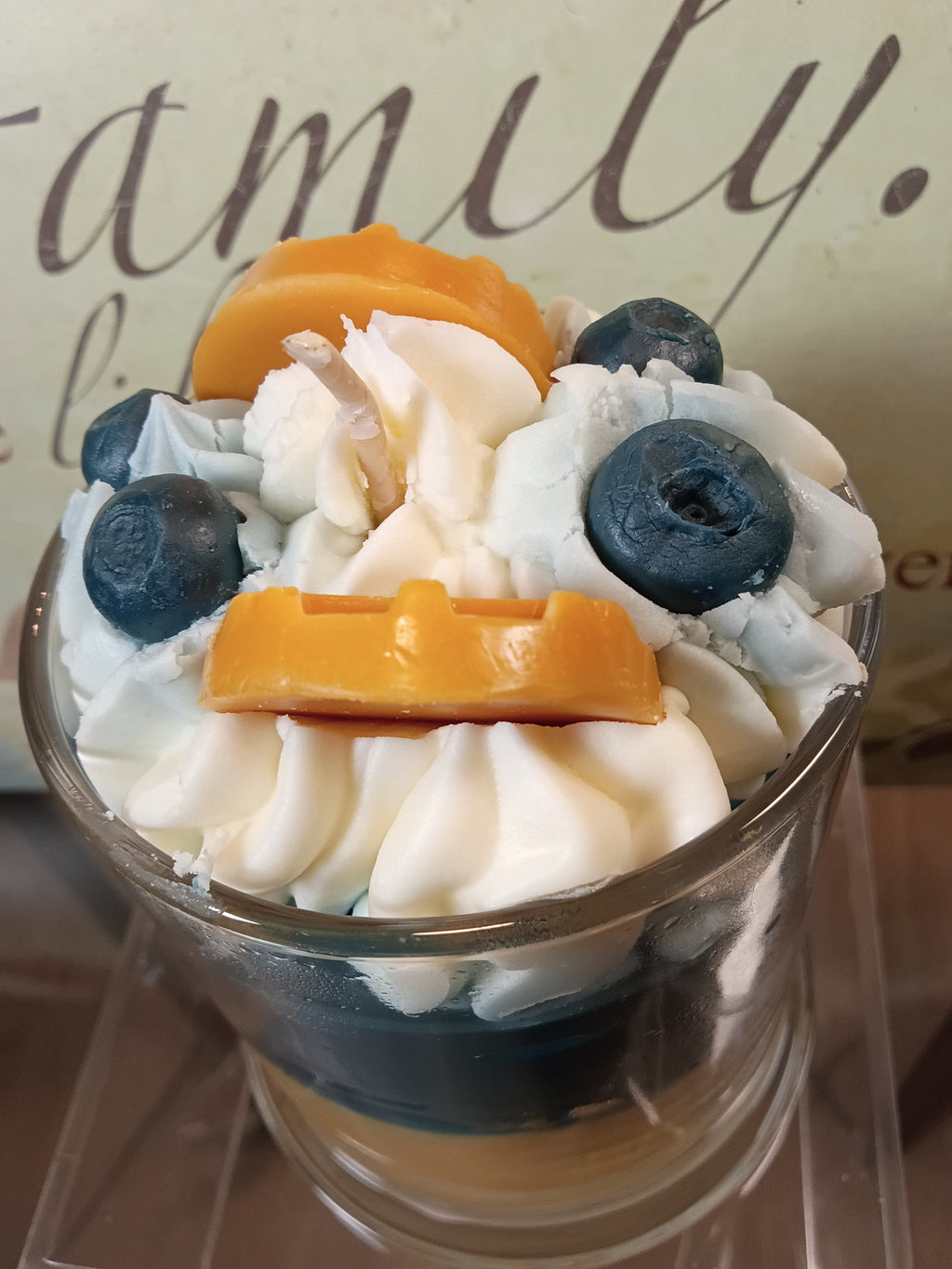 Unique Candle Designs By Kaneca - Blueberry Maple Waffle Candle. 13 oz. Large Dessert Candle