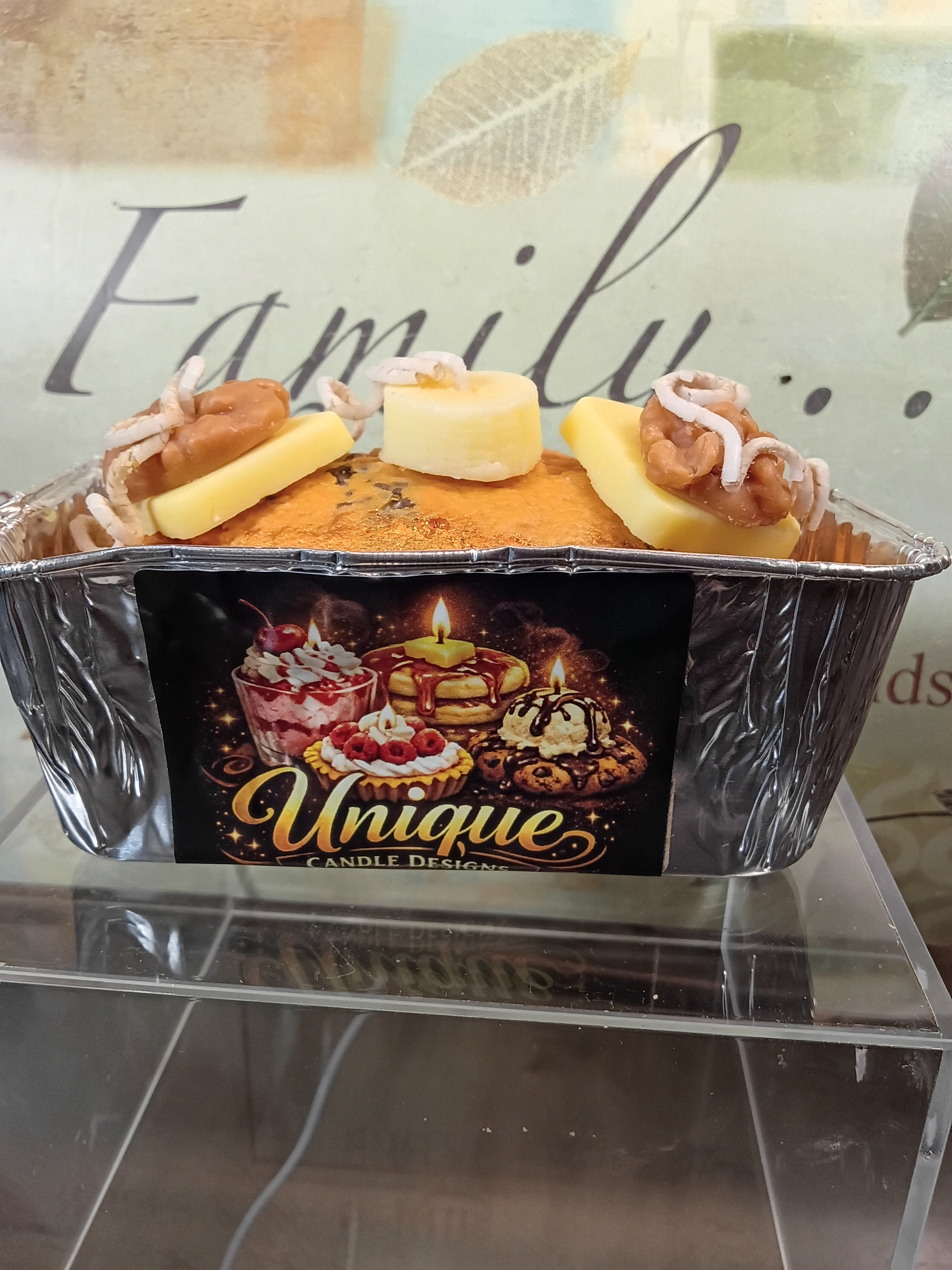 Unique Candle Designs By Kaneca- Banana Bread Loaf Candle 13 oz. Large Candle