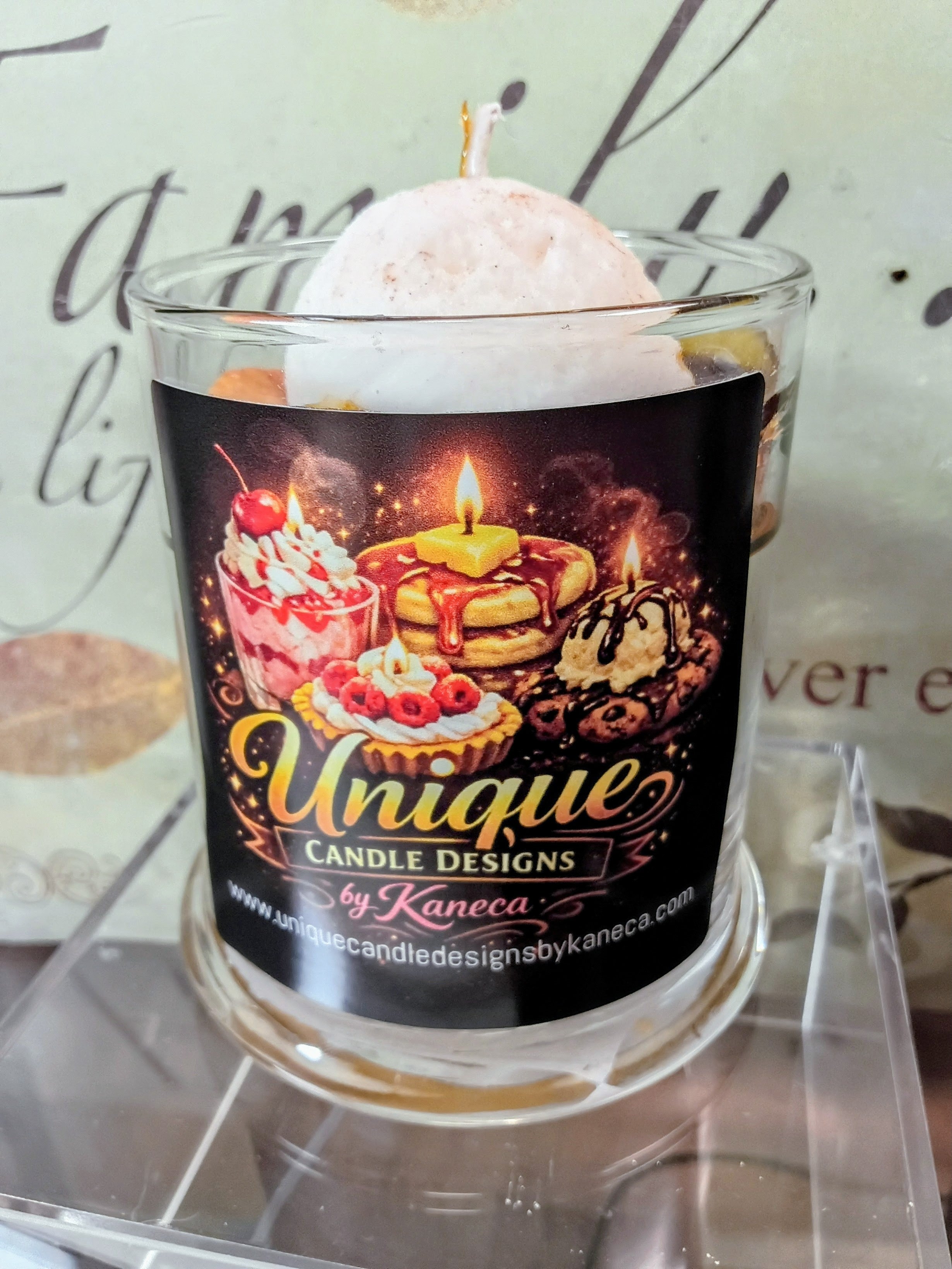 Unique Candle Designs By Kaneca - Baked Apple Pie Candle. 13 oz. Large Soy Dessert Candle
