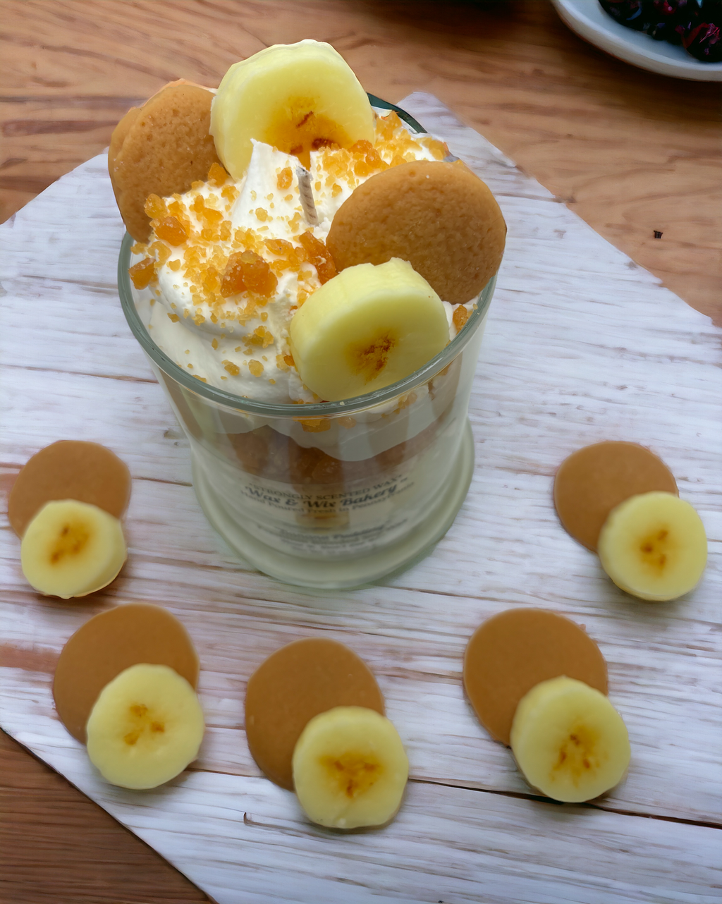 Unique Candle Designs By Kaneca - Banana Pudding Candle. 13 oz. Large Soy Dessert Candle