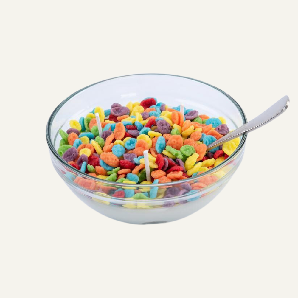 Unique Candle Designs By Kaneca- Fruity Pebbles Cereal Candle Bowl