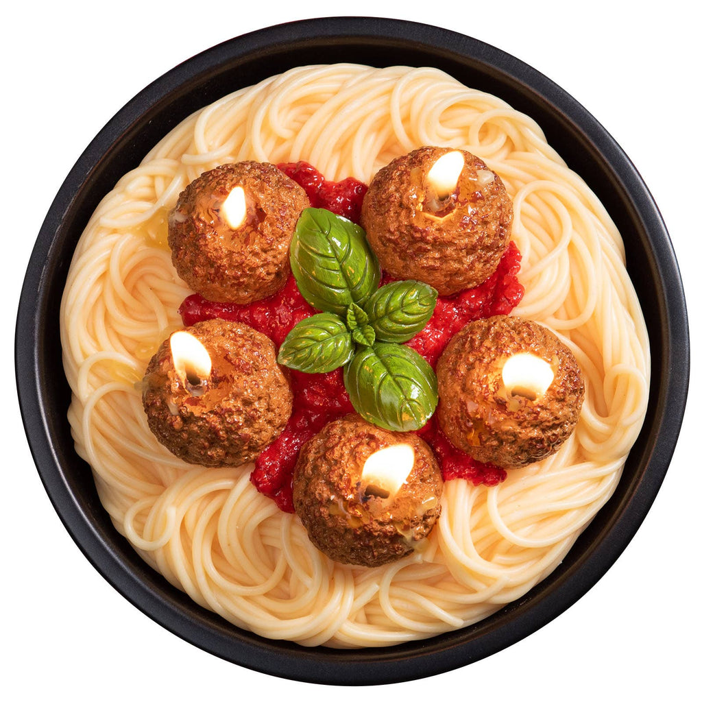 Unique Candle Designs By Kaneca- Spaghetti & Meatballs Pasta Candle – Novelty Food CandleGift