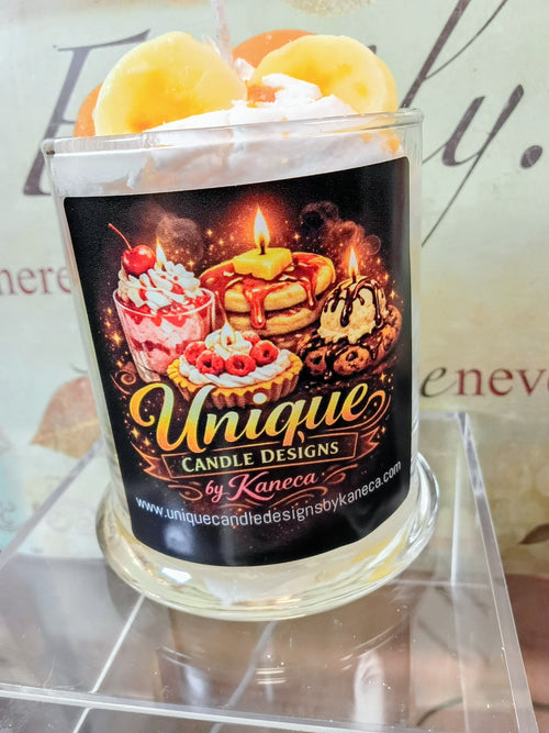 Unique Candle Designs By Kaneca - Banana Pudding Candle. 13 oz. Large Soy Dessert Candle