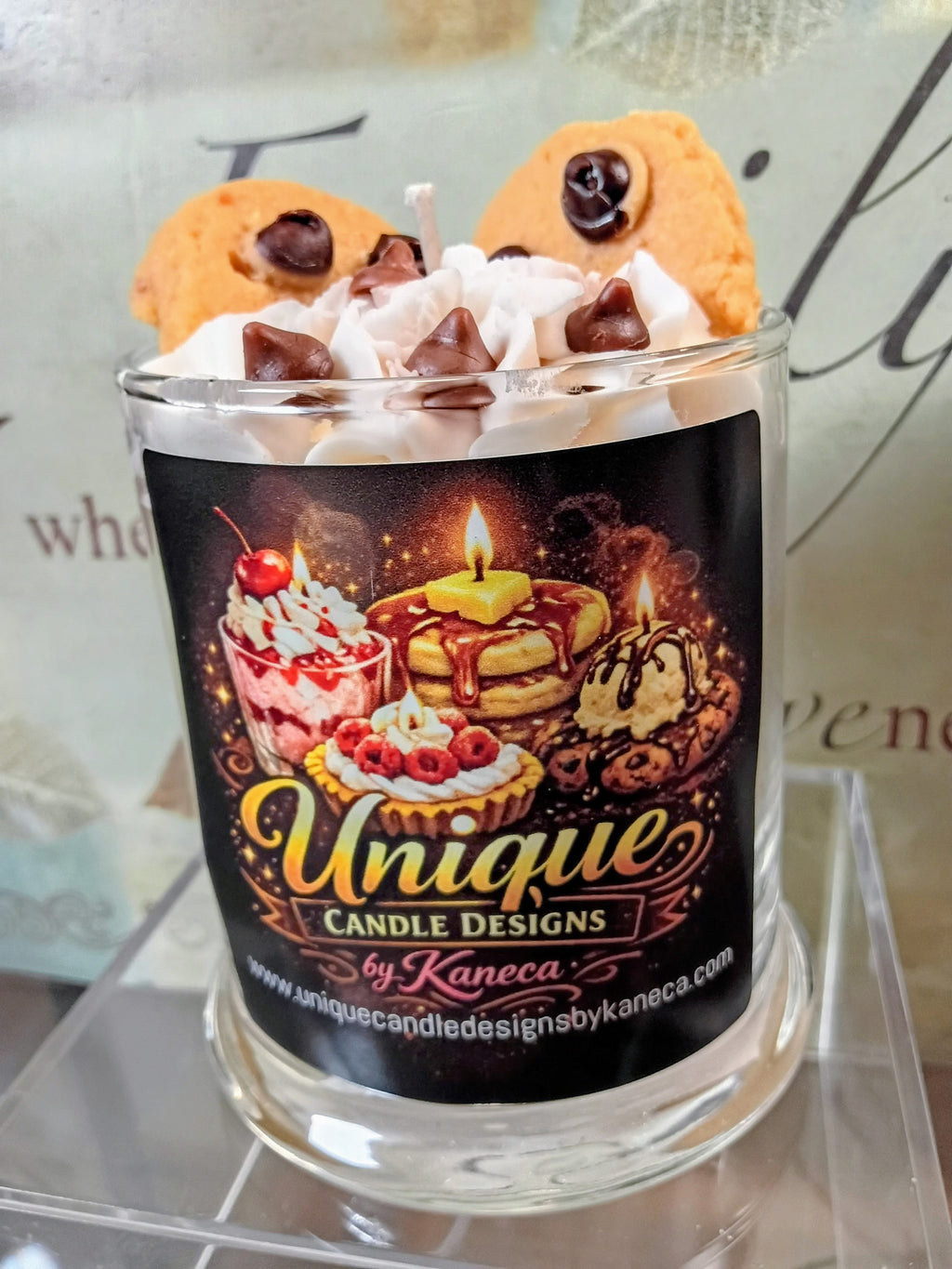 Unique Candle Designs By Kaneca - Chocolate Chip Cookie Candle. 13 oz. Large Dessert Candle