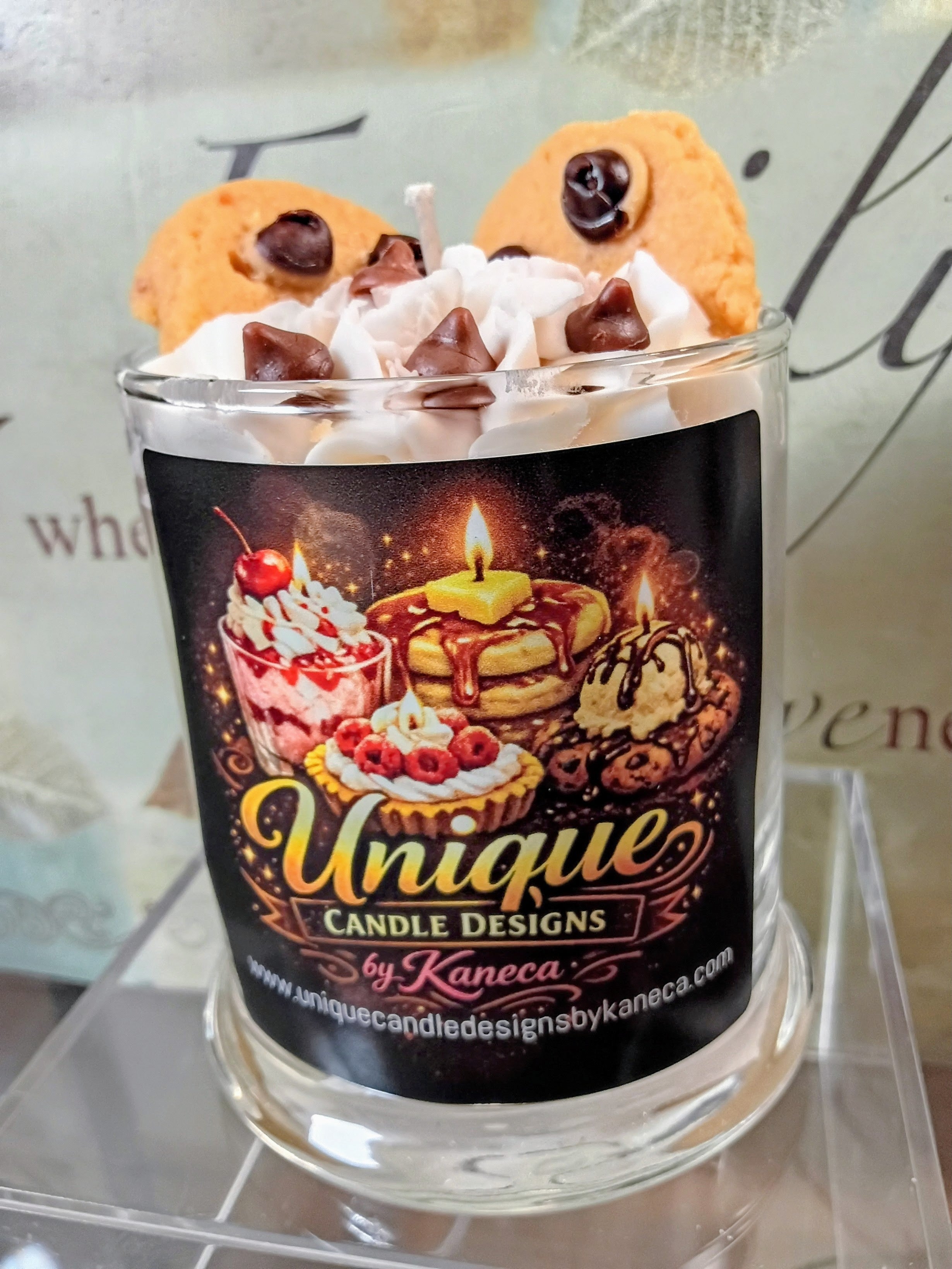 Unique Candle Designs By Kaneca - Chocolate Chip Cookie Candle. 13 oz. Large Dessert Candle