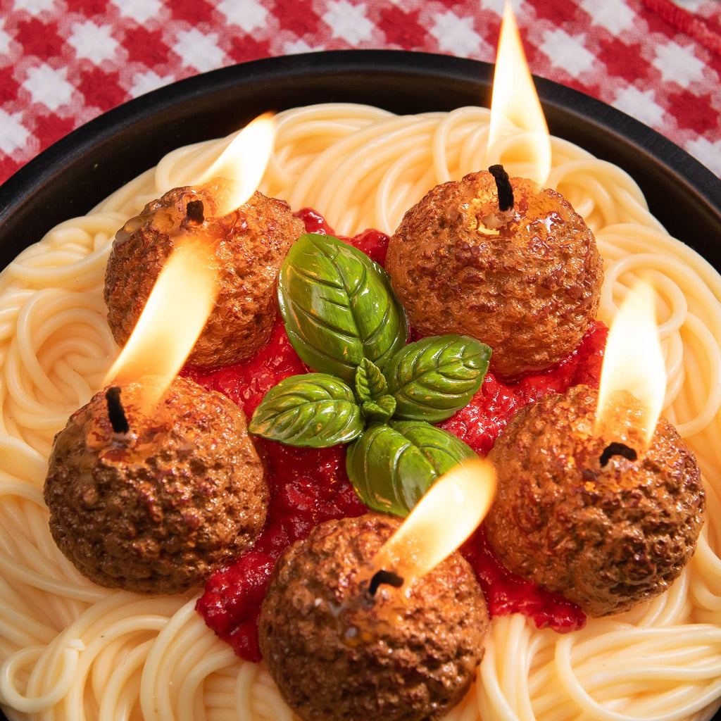 Unique Candle Designs By Kaneca- Spaghetti & Meatballs Pasta Candle – Novelty Food CandleGift