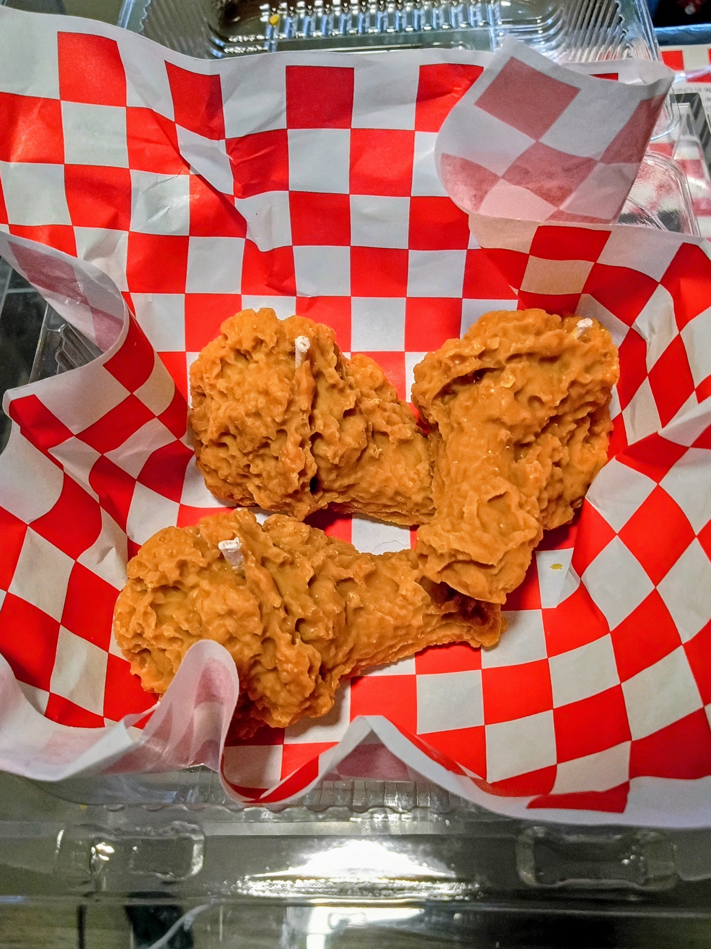 Unique Candle Designs By Kaneca-Three Piece Fried Chicken Candles Crispy Fried Chicken Drumsticks Candles - Maple Scented