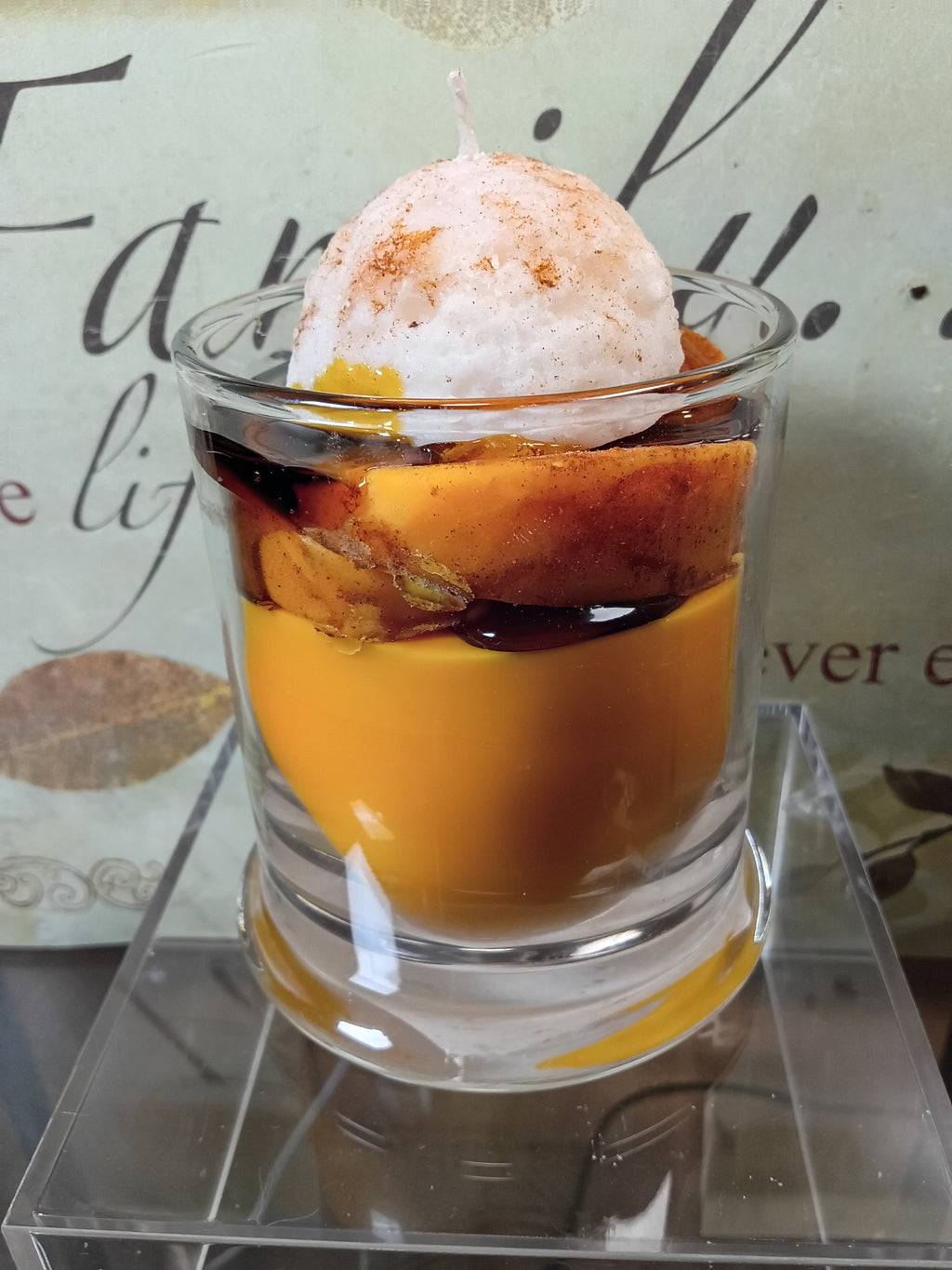 Unique Candle Designs By Kaneca - Peach Pie Candle. 13 oz. Large Dessert Candle