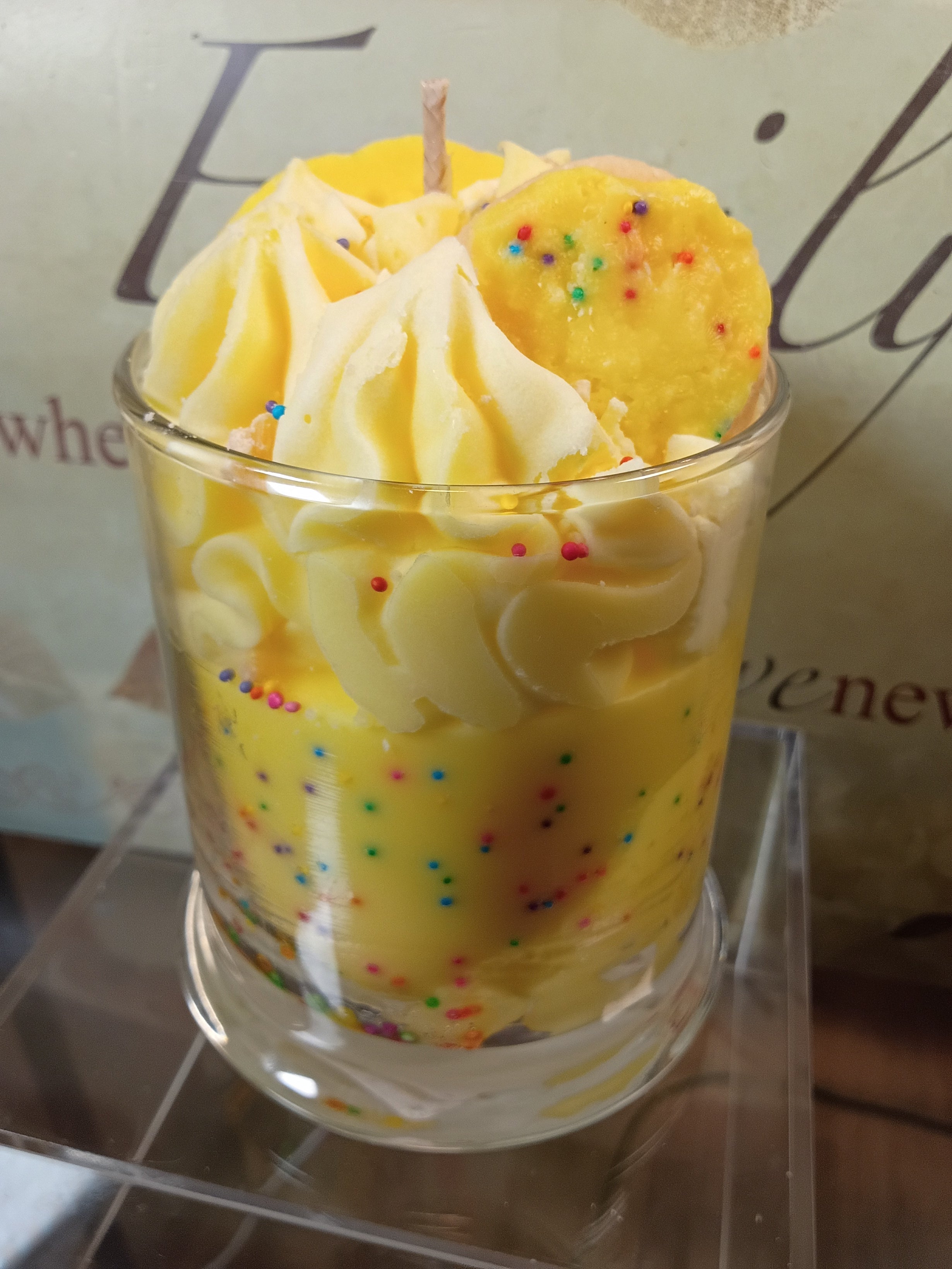 Unique Candle Designs By Kaneca- Lemon Cookie Candle. 13 oz. Large Dessert Candle