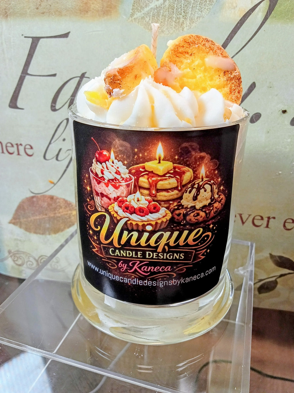 Unique Candle Designs By Kaneca - Lemon Pound Cake Candle.13 oz. Large Dessert Candle