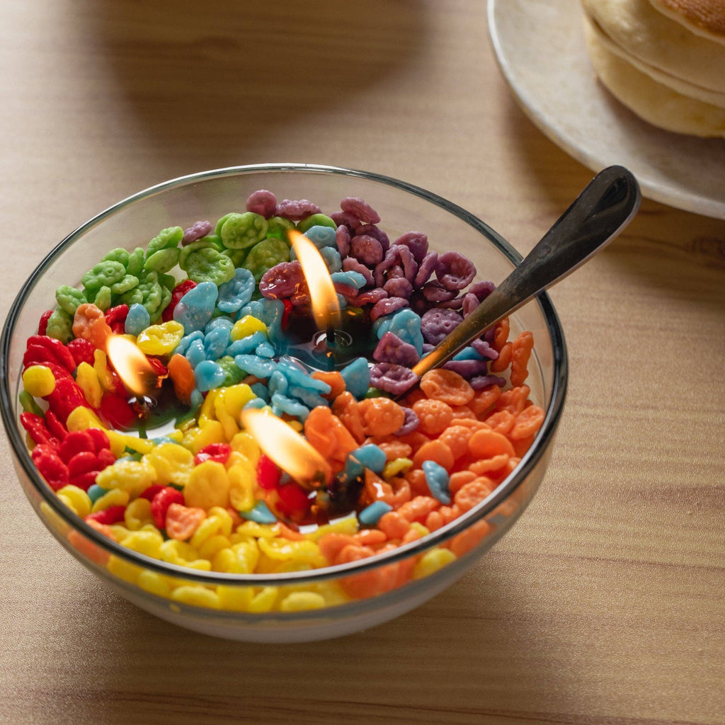 Unique Candle Designs By Kaneca- Fruity Pebbles Cereal Candle Bowl