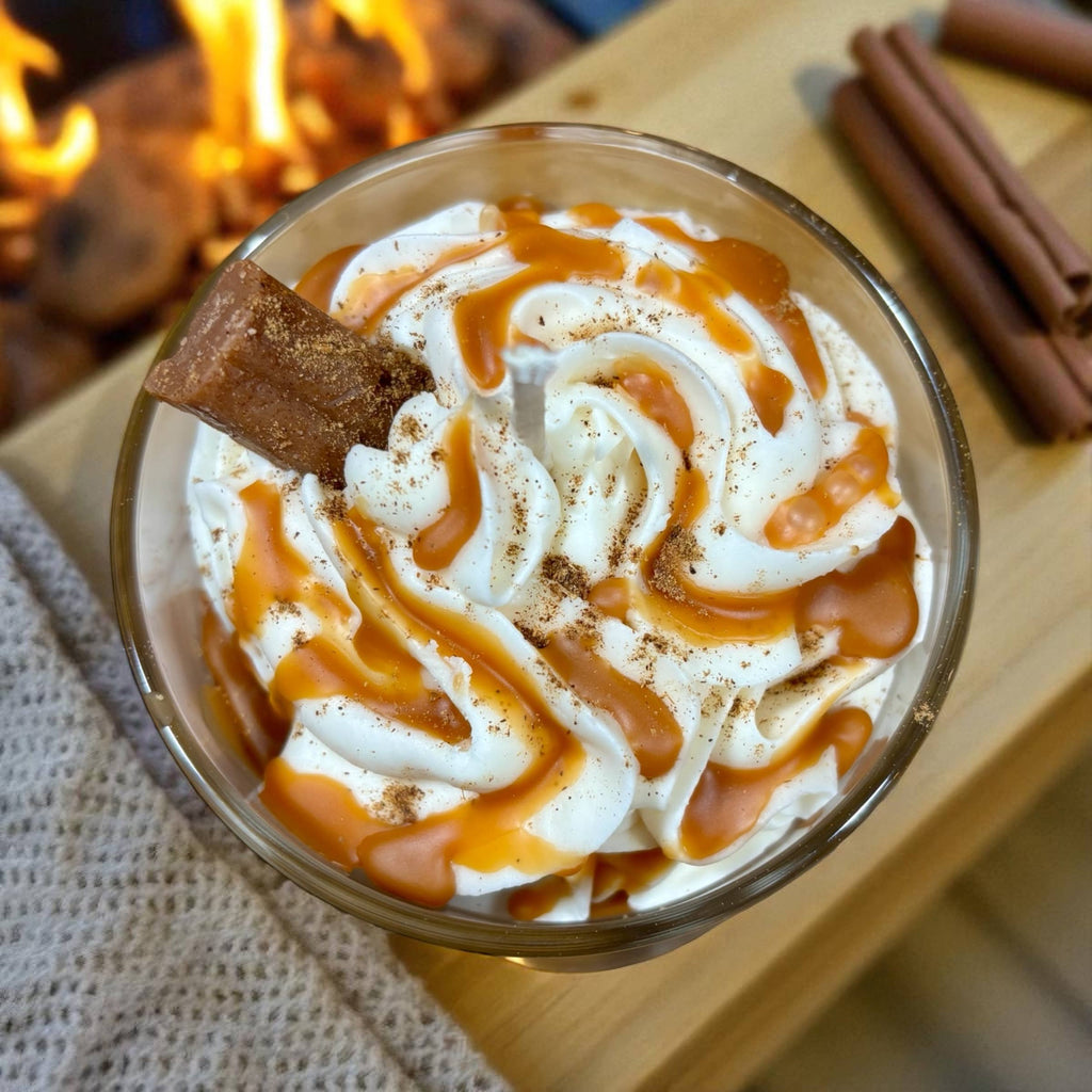 Unique Candle Designs By Kaneca - Caramel Pumpkin Latte Candle. 13 oz. Large Soy Drink Candle.