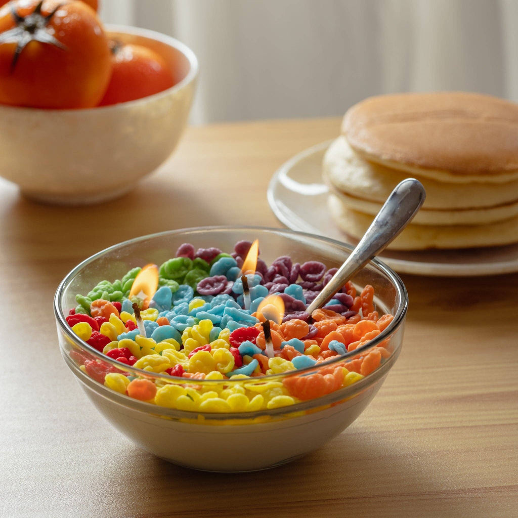 Unique Candle Designs By Kaneca- Fruity Pebbles Cereal Candle Bowl