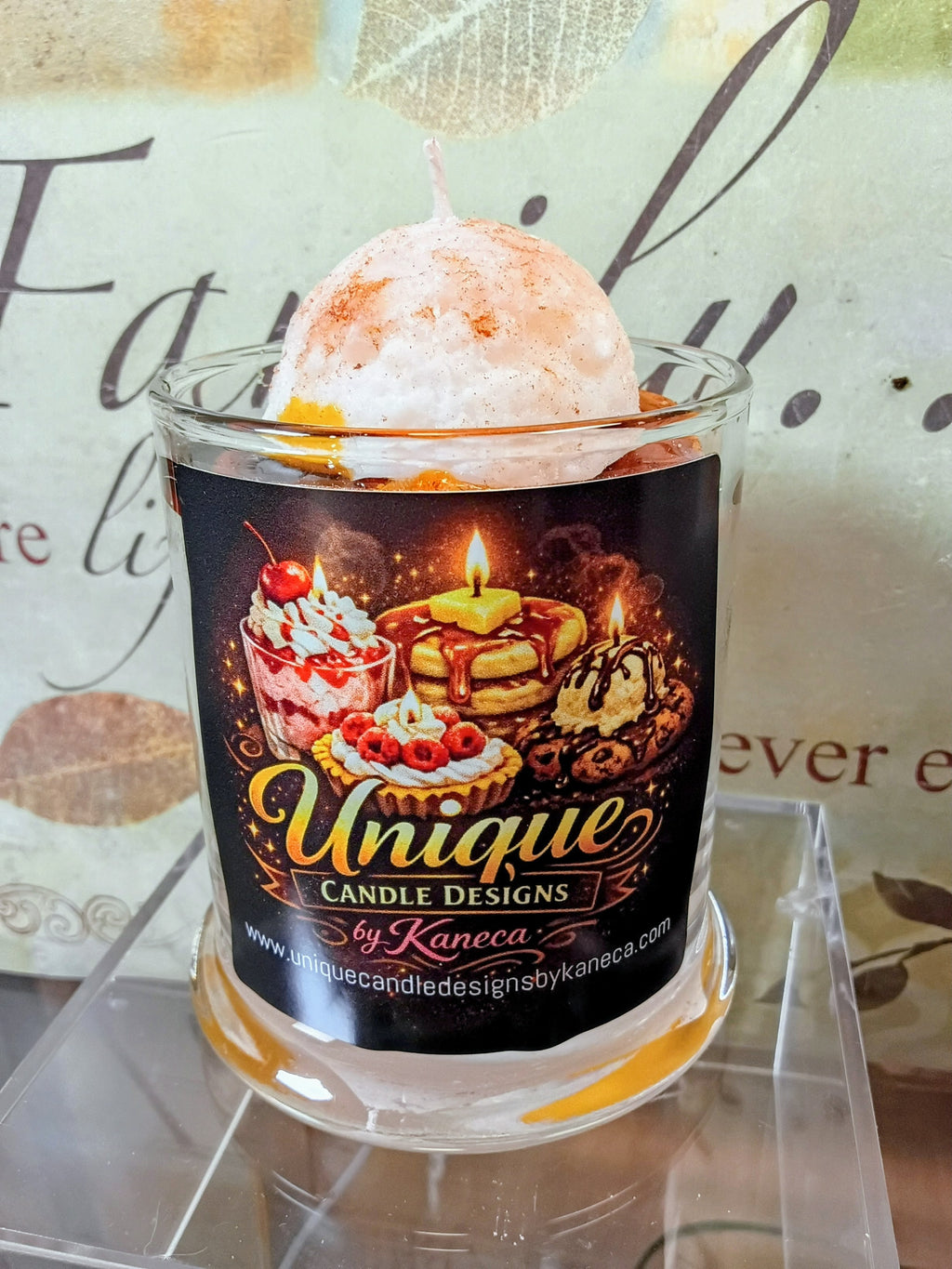 Unique Candle Designs By Kaneca - Peach Pie Candle. 13 oz. Large Dessert Candle