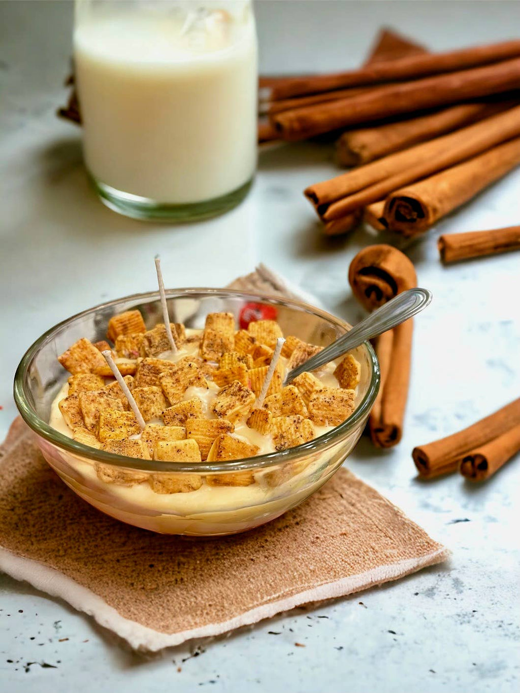 Unique Candle Designs By Kaneca - Cinnamon Cereal Bowl Candle